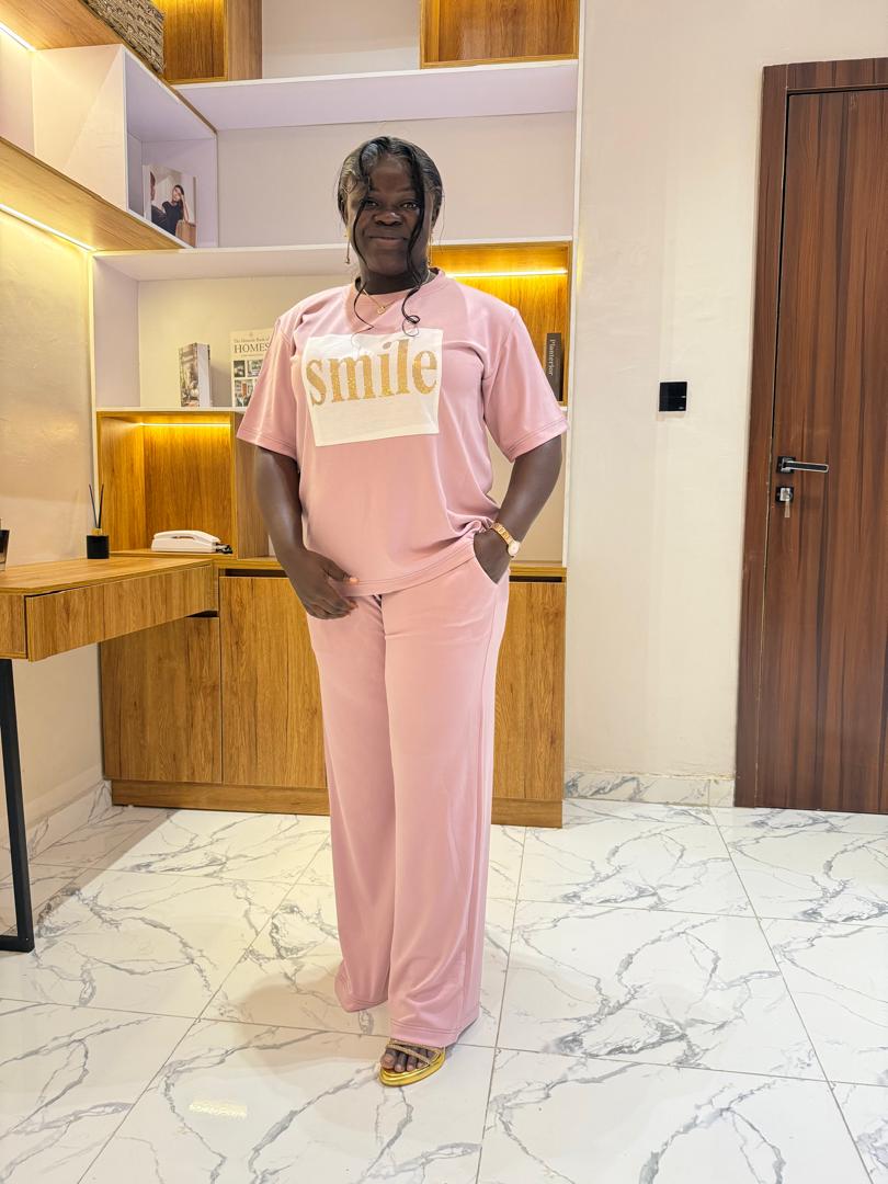 Smile pink two piece set