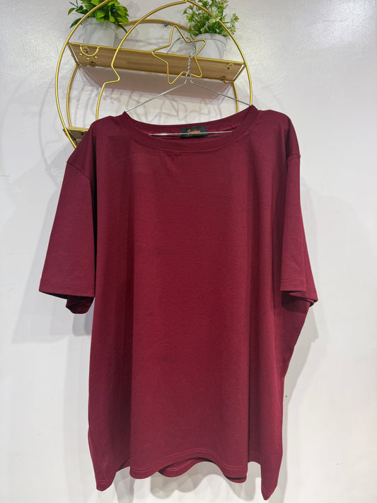Burgundy plain T-Shirt