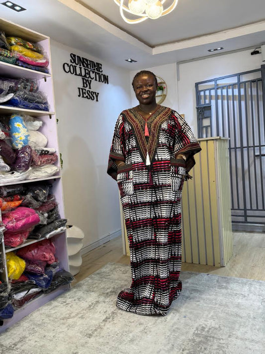 Amazing designed stoned Ankara bubu 008