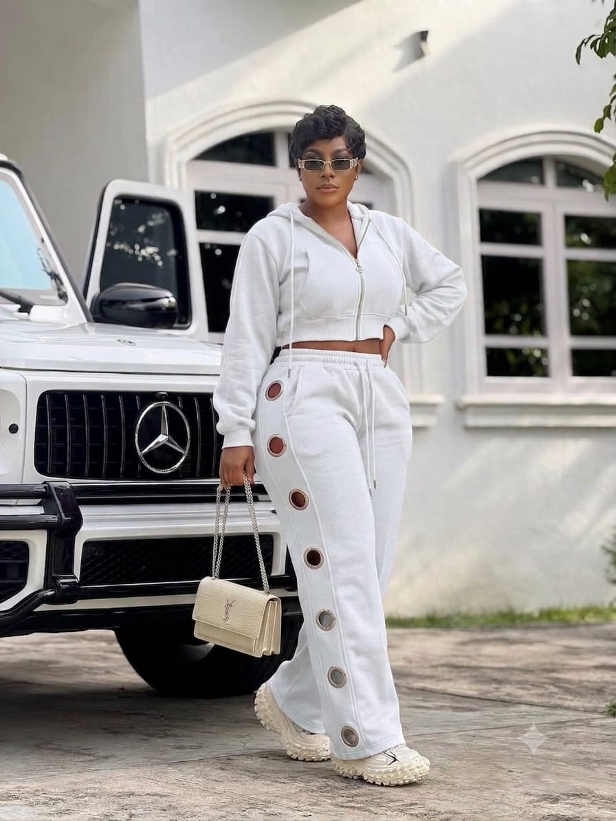 Drama doll stylish jumpsuit set White