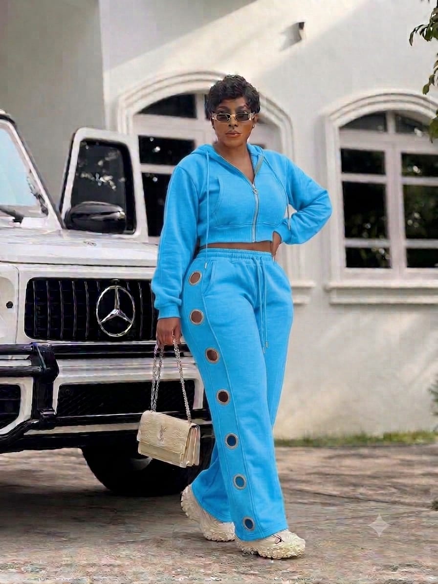 Drama doll stylish jumpsuit set Sky blue