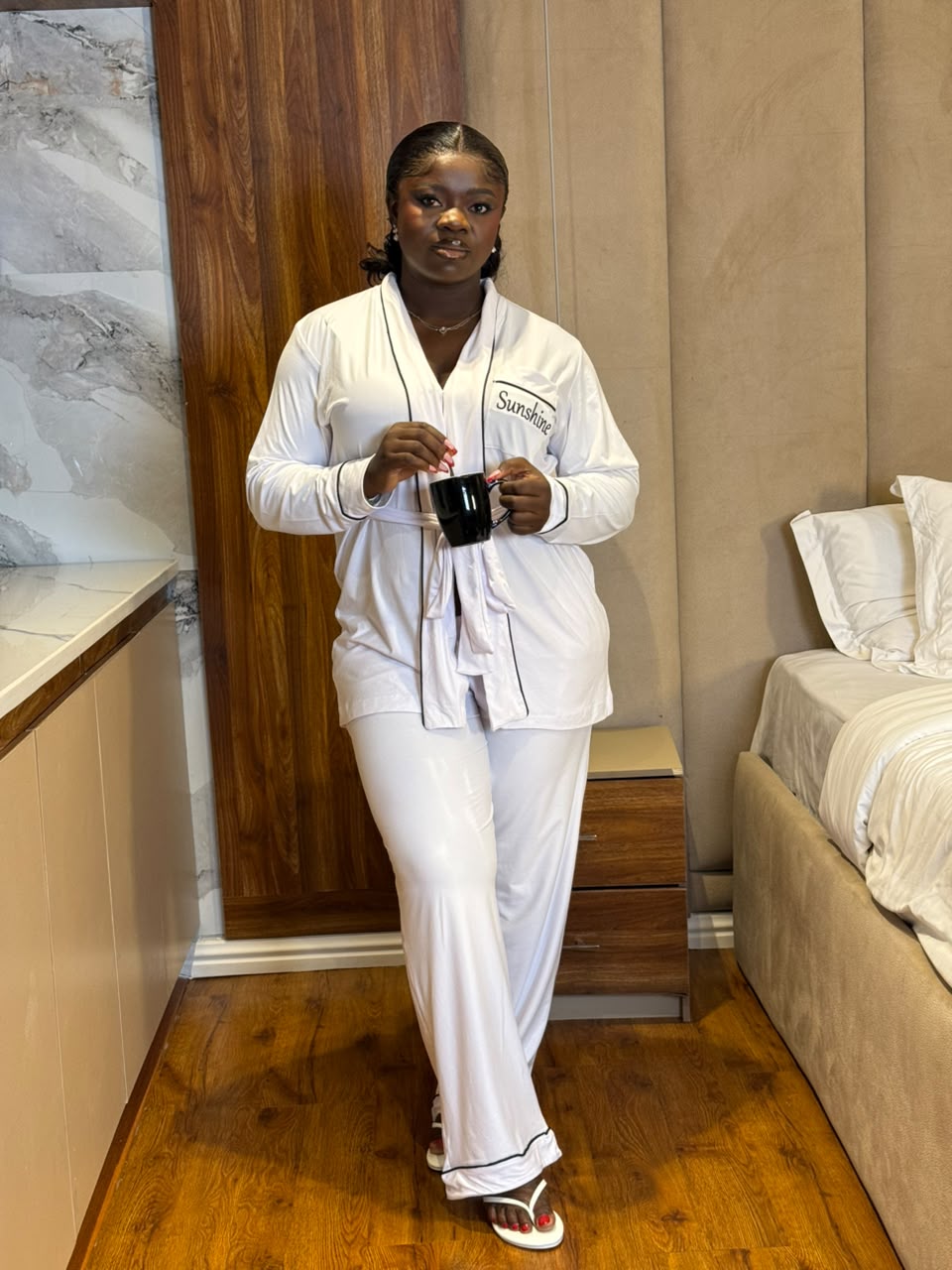 Attractive white unisex pajamas NC 9