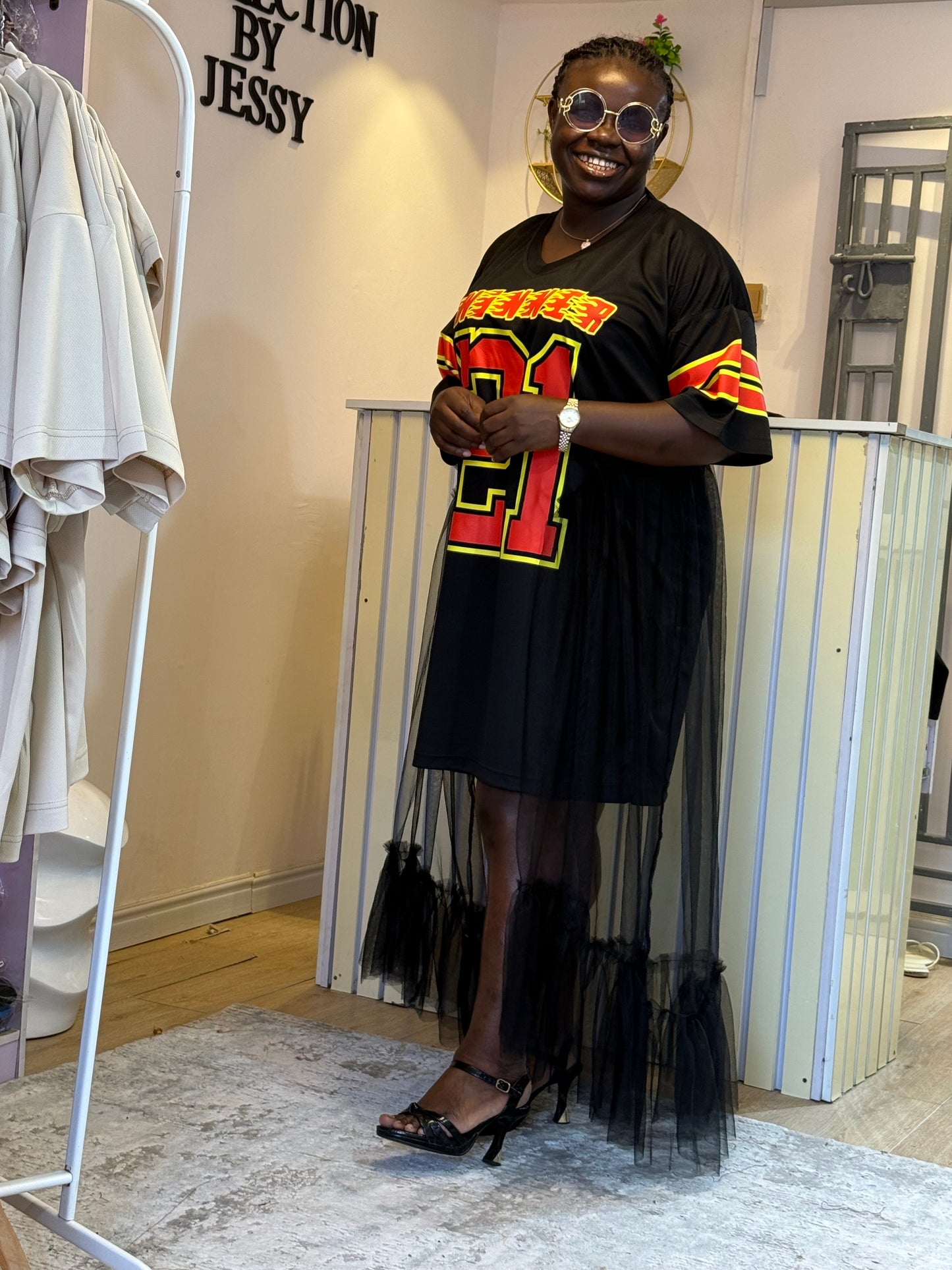 Jersey Black cute net dress