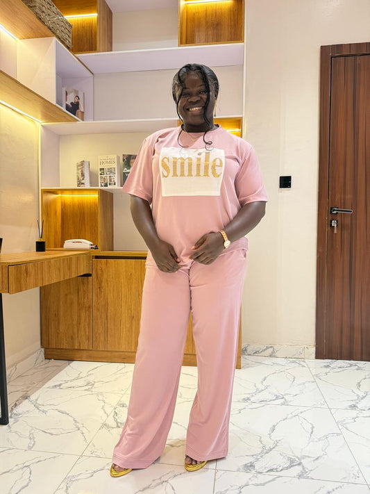Smile pink two piece set