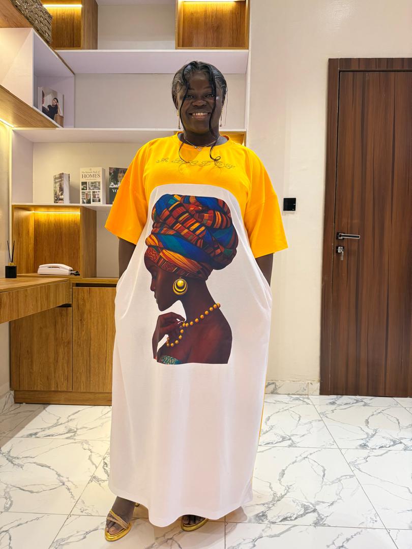 Yellow and white dress- long