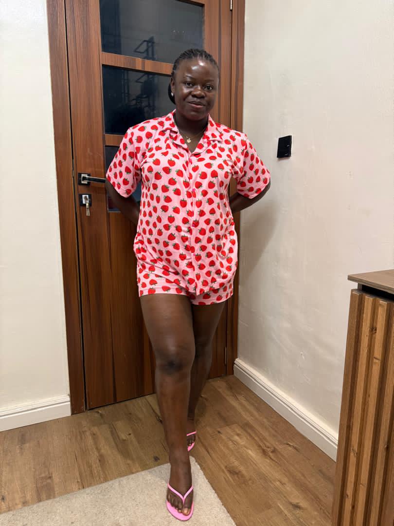 Attractive cherry design pajamas