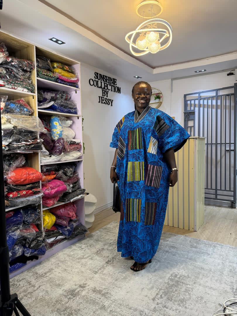 Luxury Aso oke designed stoned blue 💚 Ankara bubu 004