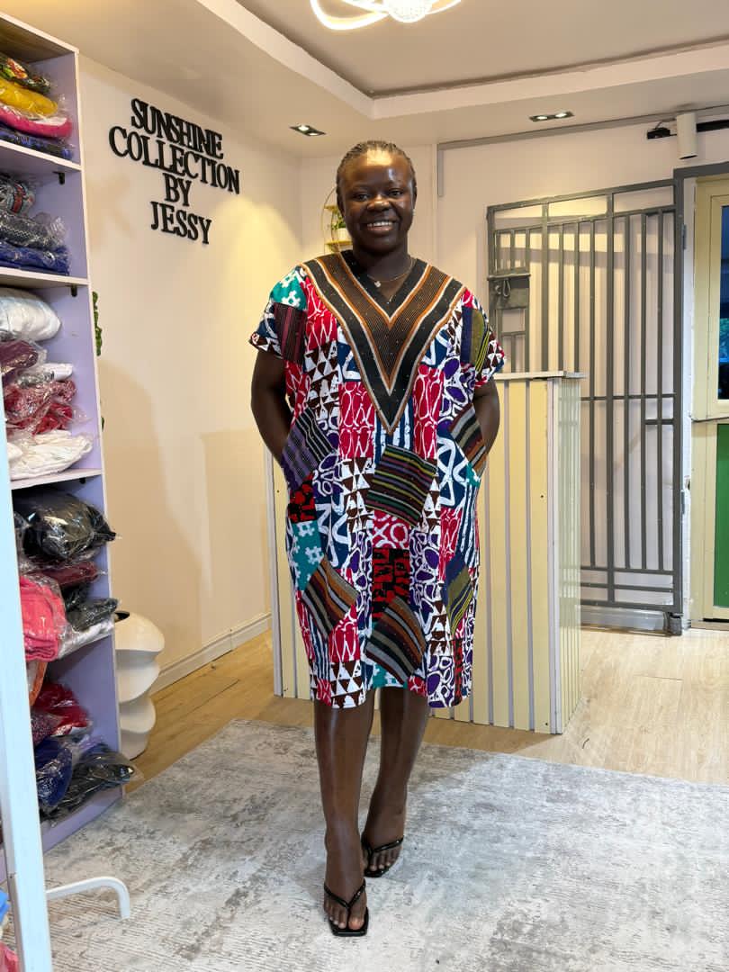 Gorgeous designed  stoned Ankara short bubu 010