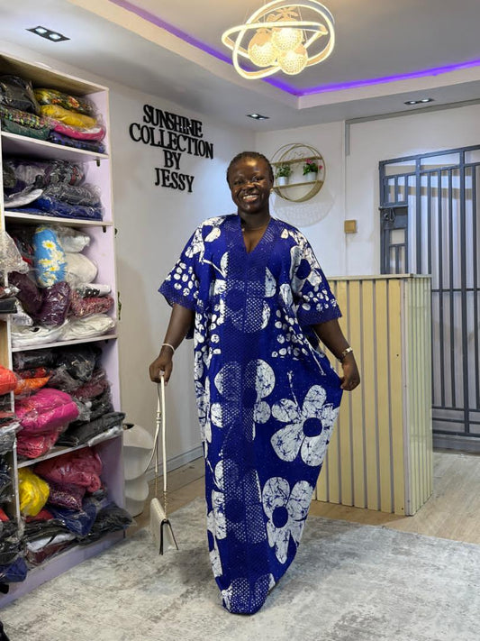 Luxury designed  blue 💚 Ankara bubu 005