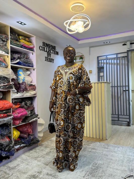 Beautiful designed  stoned Ankara bubu 005