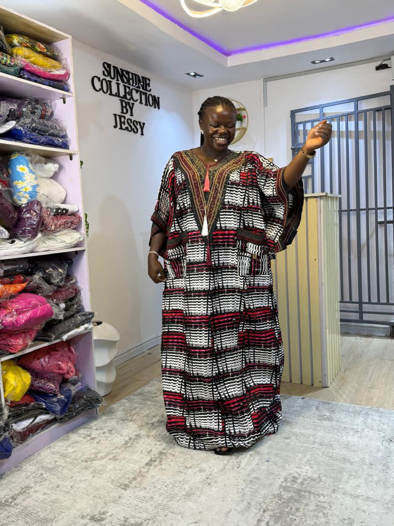 Amazing designed  stoned Ankara bubu 008