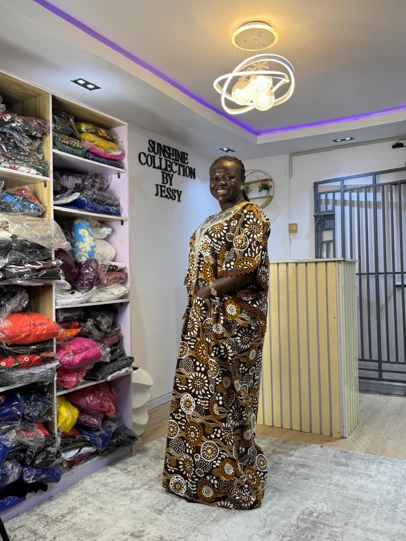 Beautiful designed  stoned Ankara bubu 005
