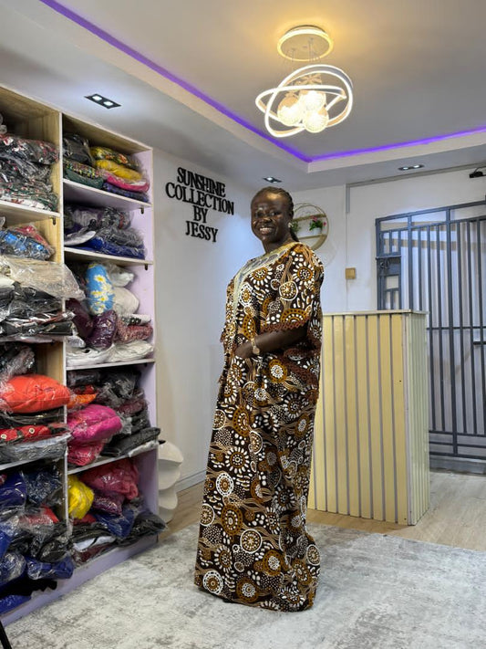 Beautiful designed  stoned Ankara bubu 005