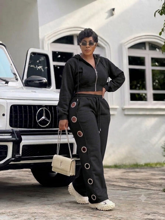 Drama doll stylish jumpsuit set black