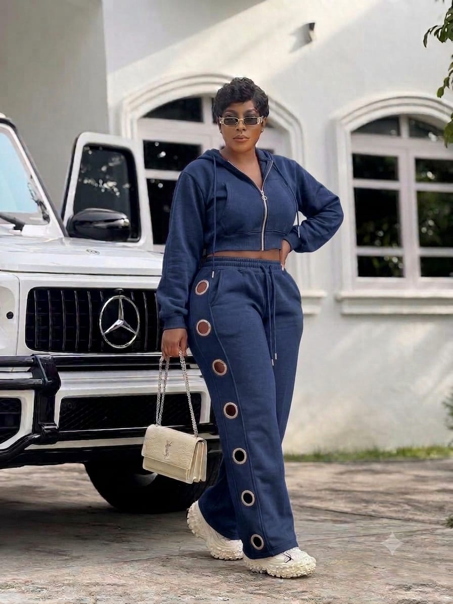 Drama doll stylish jumpsuit set Indigo