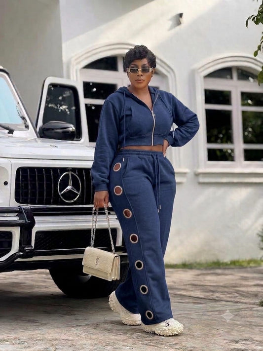 Drama doll stylish jumpsuit set Indigo