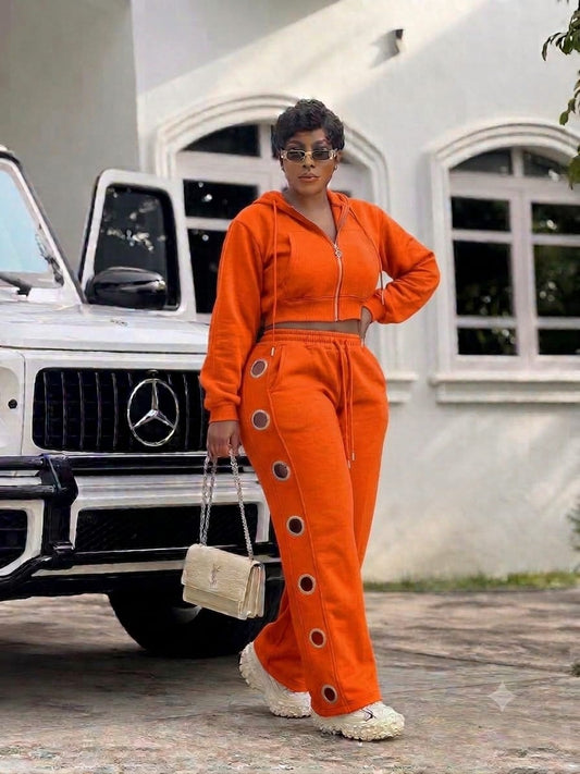 Drama doll stylish jumpsuit set Orange