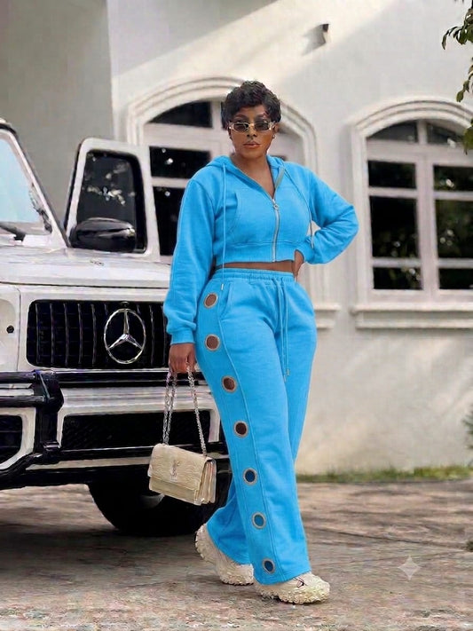 Drama doll stylish jumpsuit set Sky blue