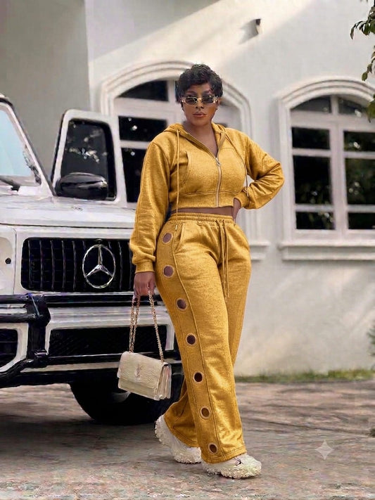 Drama doll stylish jumpsuit set Gold