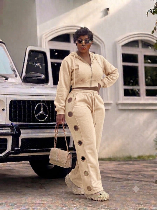 Drama doll stylish jumpsuit set Cream