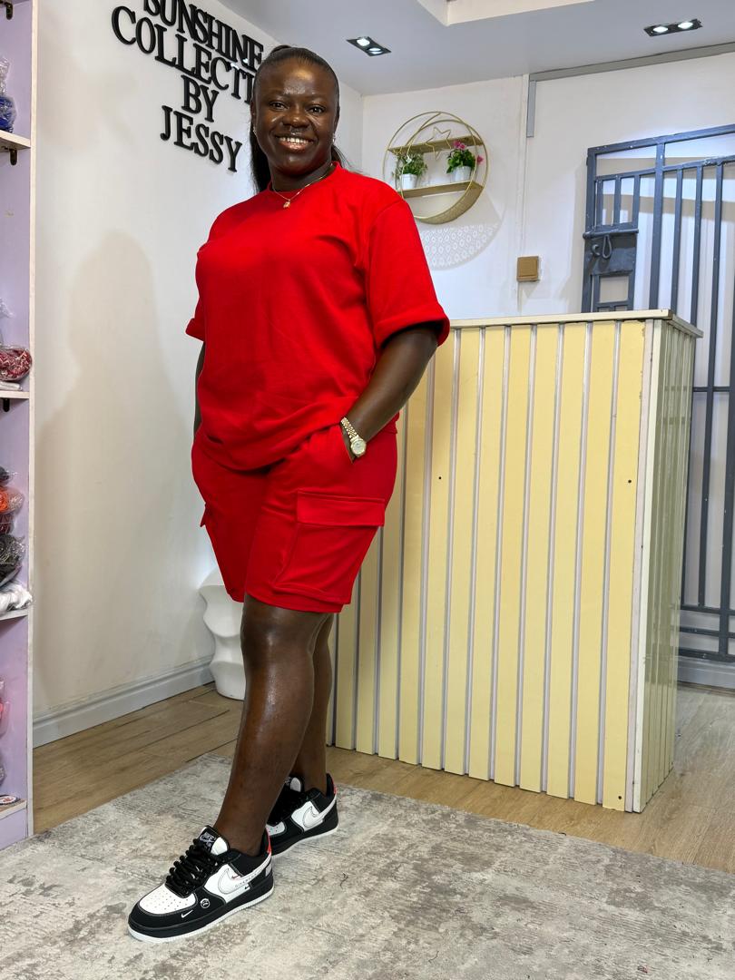 Cute red attractive 2 piece set