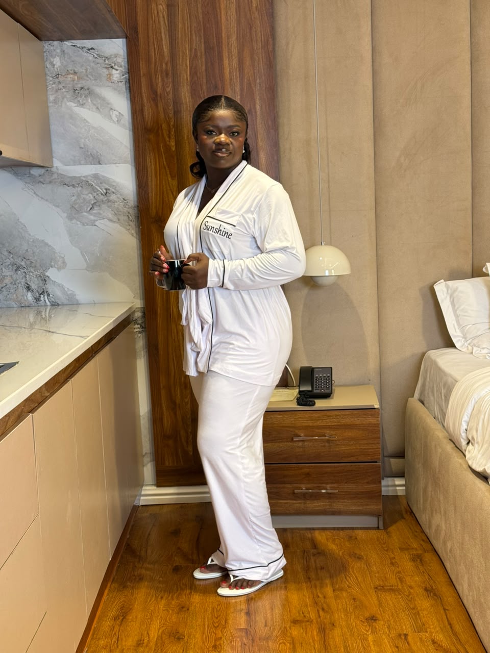 Attractive white unisex pajamas NC 9