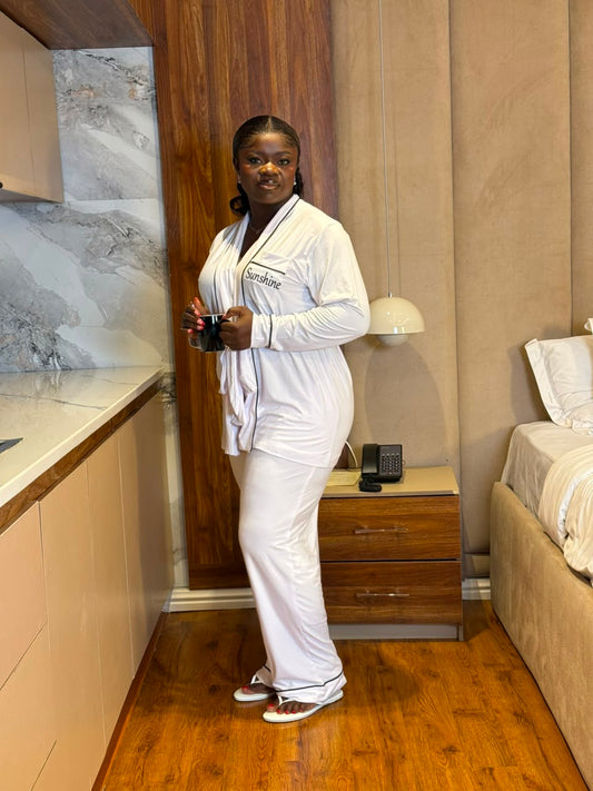 Attractive white unisex pajamas NC 9