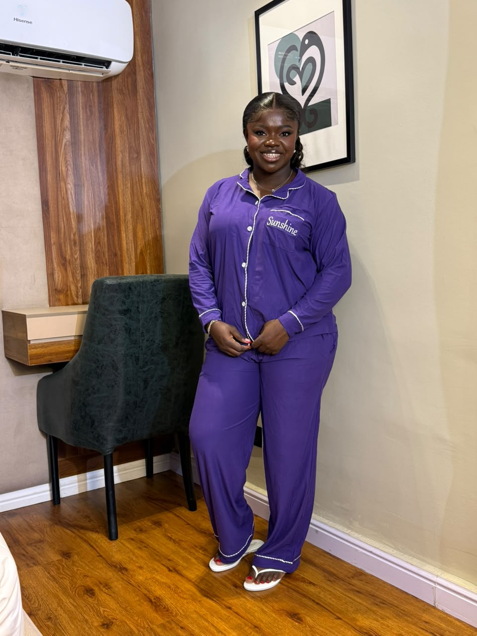 Sunshine purple pajamas/lounge 2 piece NC 8