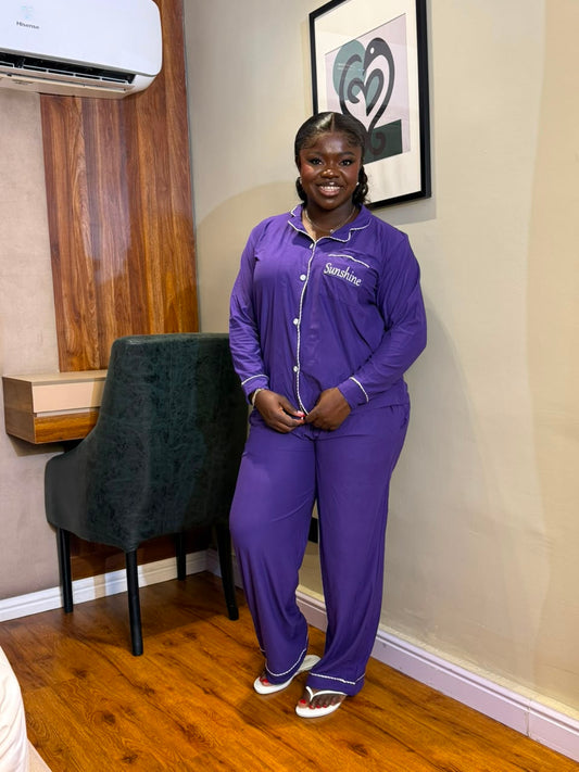 Sunshine purple pajamas/lounge 2 piece NC 8