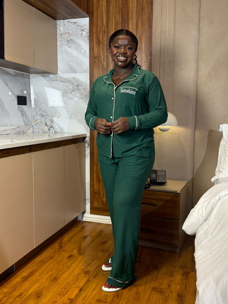 Sunshine green pajamas/lounge 2 piece NC 12