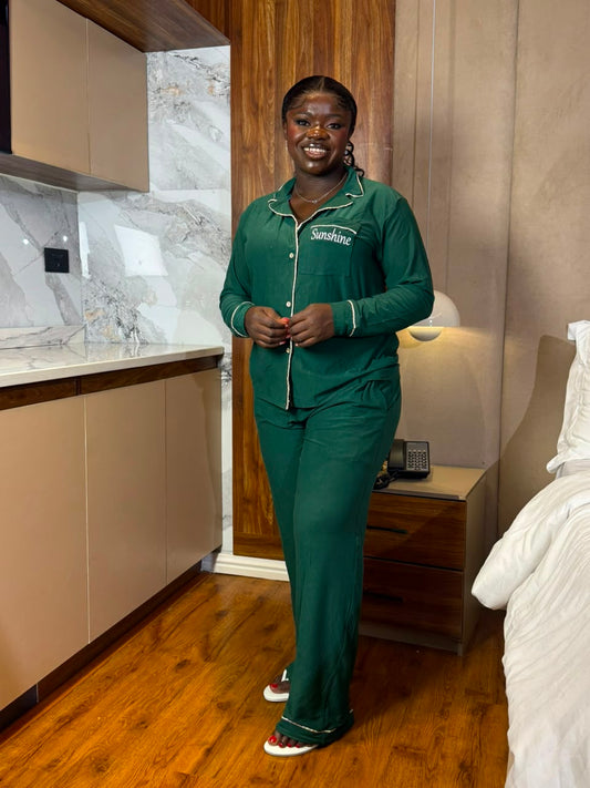 Sunshine green pajamas/lounge 2 piece NC 12