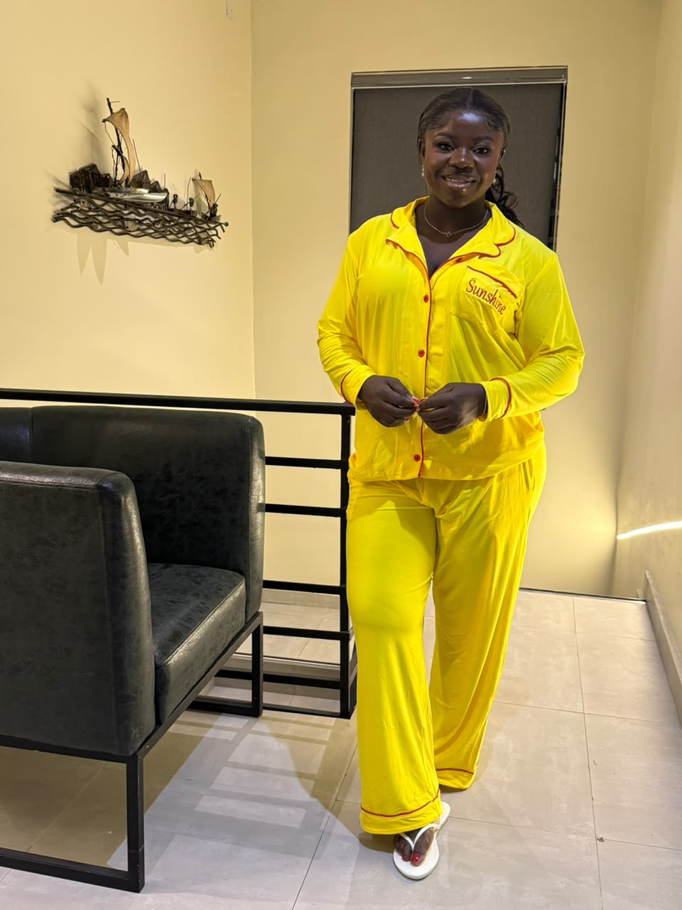 Sunshine yellow pajamas/lounge 2 piece NC 10
