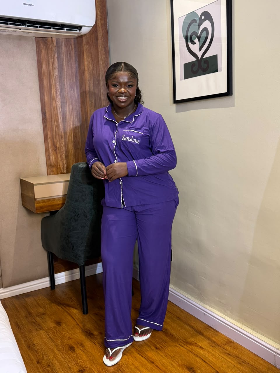 Sunshine purple pajamas/lounge 2 piece NC 8
