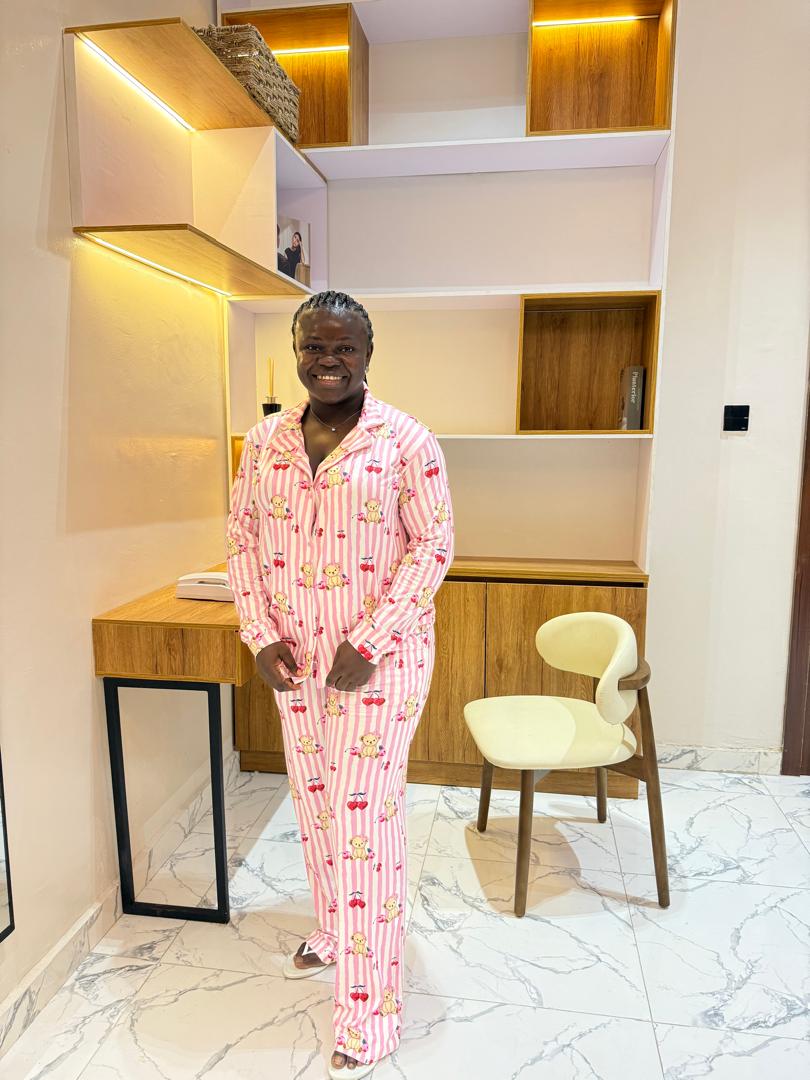 Holiday cheers pink pajamas