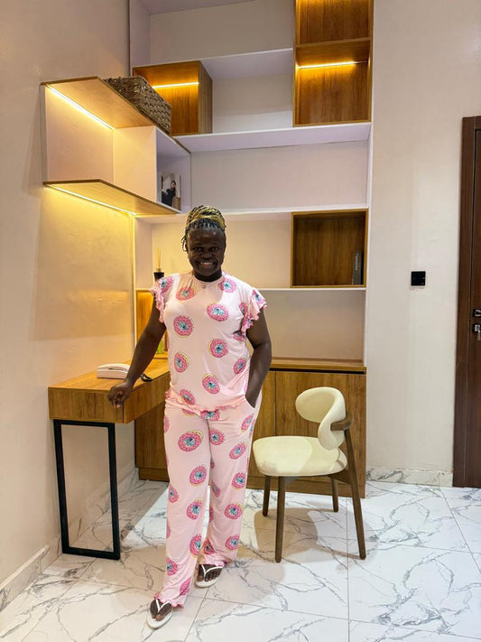 Soft and snow pink pajamas set