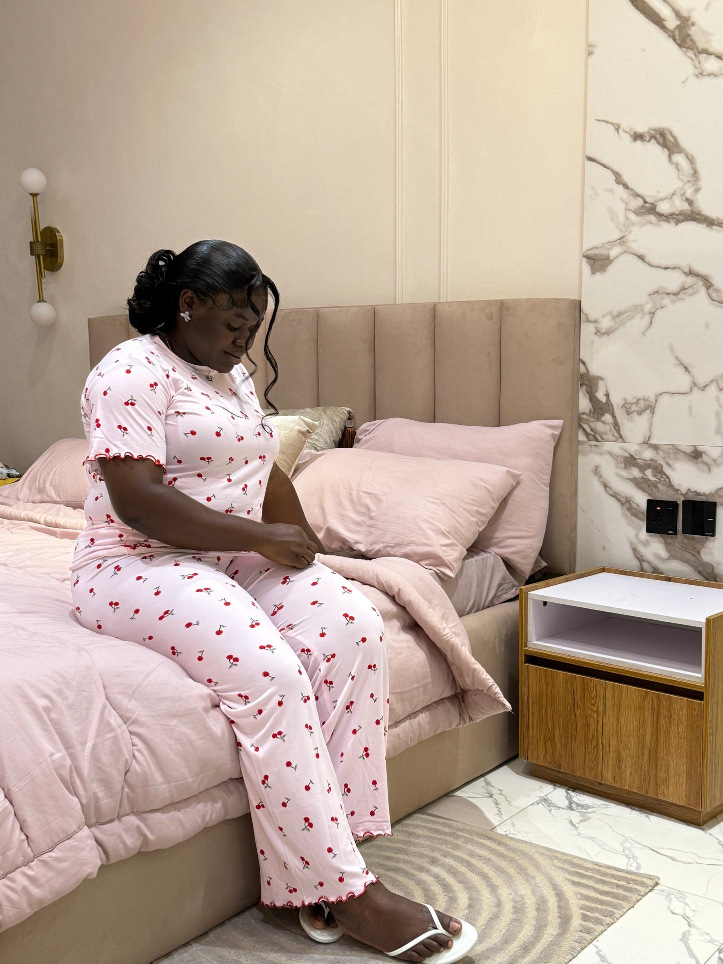 Cherry 2 piece pajamas